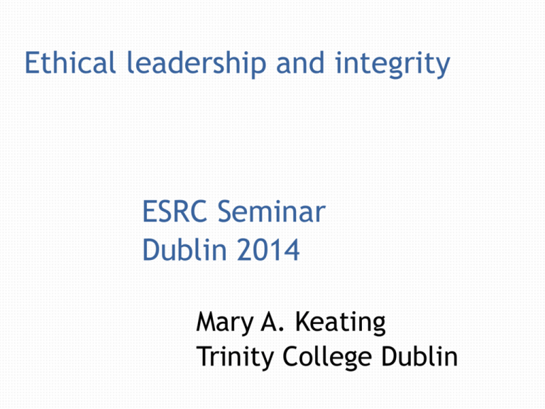 Intercultural Ethical Leadership Competence Contrasting Ireland