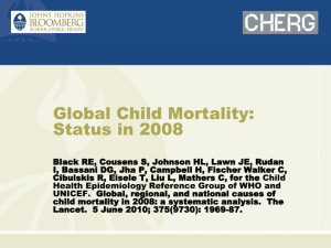 Global Child Mortality Status in 2008
