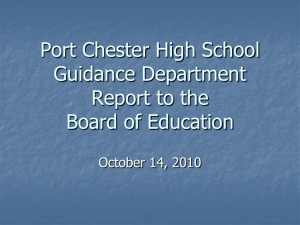 PCHS Guidance Department Report to the Board of Ed 10/14/10