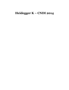 Heidegger K – CNDI 2014