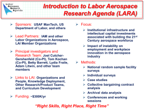Introduction to Labor Aerospace Research Agenda (LARA)