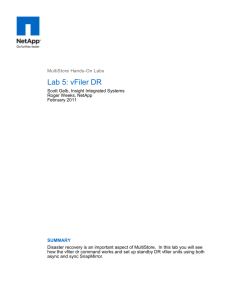 Lab 5: vFiler DR