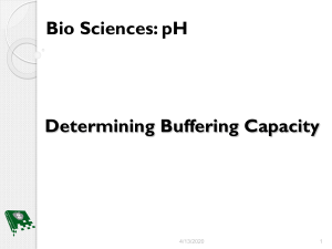 Explain the plot of pH vs. volume to show buffering capacity of a