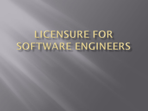Licensure for Software Engineers