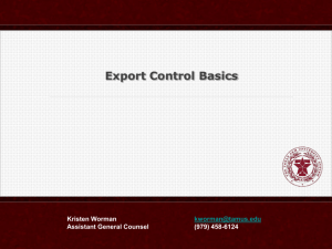 Export Controls - The Texas A&M University System