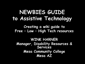 NEWBIES GUIDE to Assistive Technology