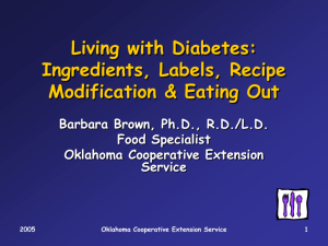 Living with Diabetes - Family and Consumer Science