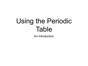 Using the Periodic Table