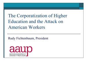 The Corporatization of Higher Education and the Attack