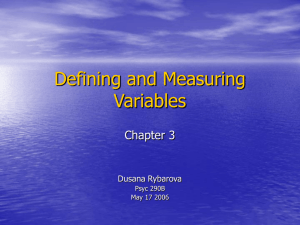 Ch3 Defining and Measuring Variables