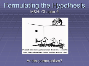 Ch 6 - hypotheses