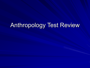 Anthropology Test Review - HSP3M-06
