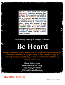 Be Heard Student Packet of Poetry 2014