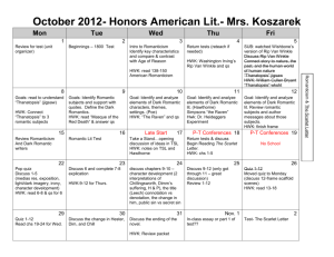 October 2012- Honors American Lit.