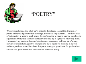 Lec #7 Poetry