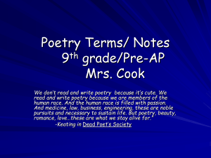 Poetry Terms/ Notes 9th grade/Pre
