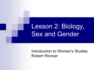 Lesson 2 - Biology, Sex and Gender!.