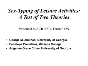 Sex-Typing of Leisure Activities: A Test of Two Theories