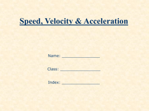 Speed Velocity Acceleration - HSphysics