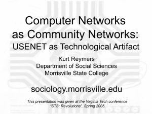 Computer Networks as Community Networks