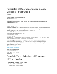 Principles of Macroeconomics Course Syllabus – Dual