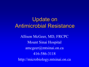 Update On Antimicrobial Resistance