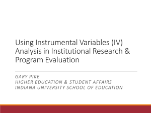 Using Instrumental Variables (IV) Analysis in Institutional Research