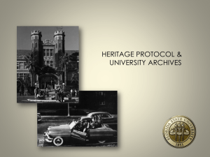 Heritage Protocol & University Archives at Florida State (FSU