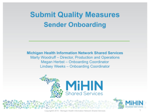 MiHIN submit quality measures onboarding overview presentation