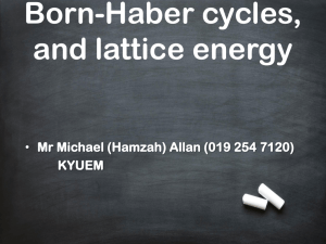 born Haber cycles for 2016 syllabus