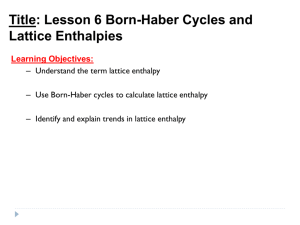 Born-Haber Cycles and Lattice Enthalpies