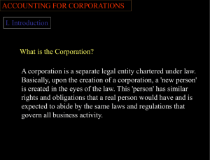 Accounting for Corporation