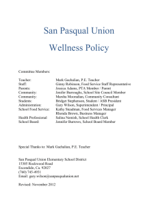 Wellness Policy - San Pasqual Union School District