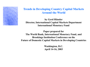 Purpose of International Capital Markets Surveillance and Report