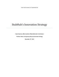 StubHub's Innovation Strategy