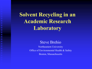 Solvent Recycling - Northeastern University