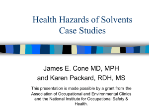 Health Hazards of Solvents Case Studies