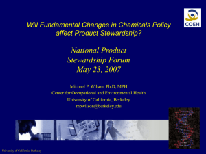 Will Fundamental Changes in Chemicals Policy affect Product