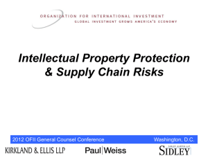 Intellectual Property Protection & Supply Chain Risks