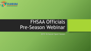 FHSAA Pre-Season Webinar - Florida High School Athletic