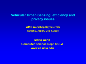 Vehicular Urban Sensing - Network Research Lab