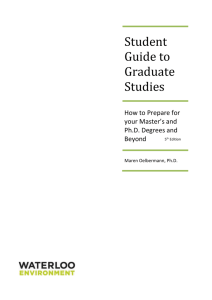 Student Guide to Graduate Studies