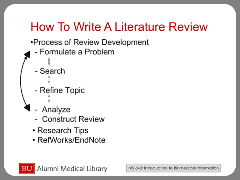 2nd step in conducting a literature review