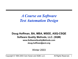 Software Test Automation Design