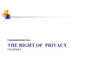 The Right of Privacy