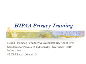 HIPAA Privacy Rule: Focus on Research