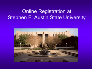 Add/Drop Courses Tutorial - Stephen F. Austin State University