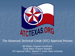 The ATC Approval Process - Advanced Technical Credit