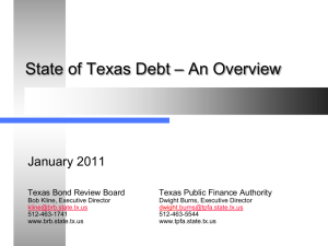 Bonds 101 - Texas Bond Review Board
