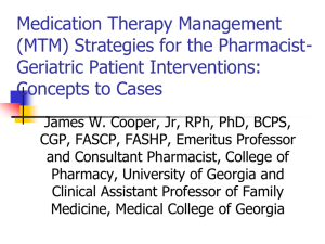 (MTM) Strategies for the Pharmacist